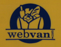 Webvan logo as seen on an orphaned shipping bin